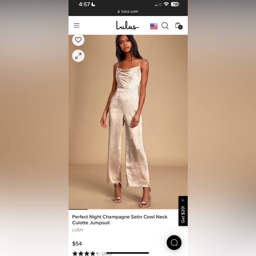 Satin Jumpsuit (Champagne)